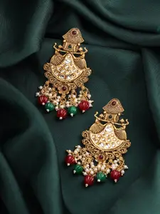 Yellow Chimes Kundan Drop Earrings