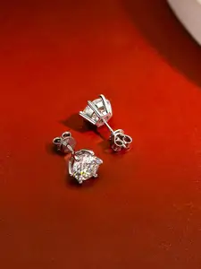 Yellow Chimes Silver-Plated Studs Earrings