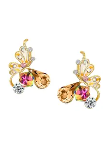 Yellow Chimes Gold-Plated Butterfly Shaped Studs Earrings