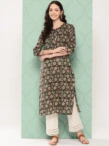 KALINI Floral Printed Cotton Kurta