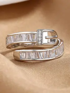 Yellow Chimes Women Silver-Plated Adjustable Finger Ring