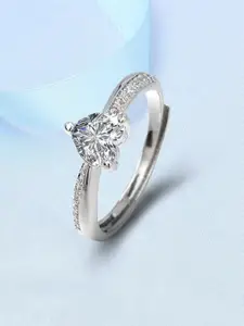 Yellow Chimes Rose Gold-Plated Crystal-Studded Finger Ring