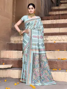 elora Floral Printed Tussar Saree