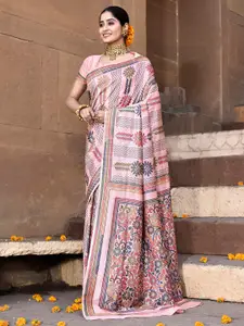 elora Floral Printed Tussar Saree