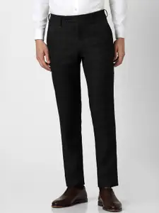 Van Heusen Men Checked Slim Fit Formal Trousers