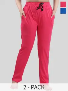 Fabme Women Pack of 2 Pure Cotton Lounge Pants