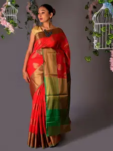 Muskan Fashion Woven Design Zari Banarasi Saree