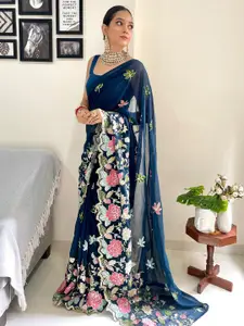 Kalista Floral Embroidered Sequinned Saree