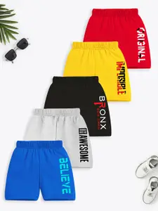 Trampoline Boys Pack of 5 Typography Printed Cotton Shorts