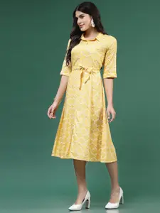 Ramas Geometric Printed A-Line Dress