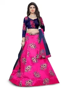 Rujave Floral Printed Semi-Stitched Lehenga & Unstitched Blouse With Dupatta