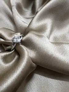 Arte Jewels 92.5 Sterling Silver CZ Studded Adjustable Finger Ring