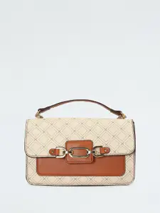 max Geometric Textured PU Structured Satchel with Quilted