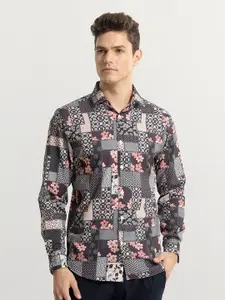 Snitch Classic Slim Fit Floral Printed Casual Shirt