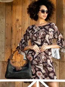 HIE Women Oversized Structured Design Pouch Attached Earphone Handbag Bag