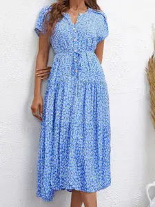 StyleCast Floral Print Fit & Flare Midi Dress