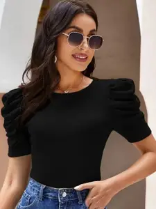 Popwings Puff Sleeve Fitted Top
