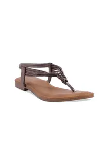 ERIDANI Open Toe T-Strap Flats