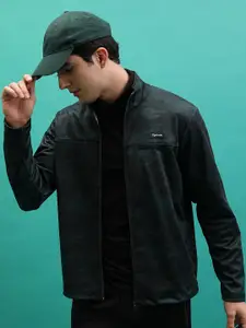 HIGHLANDER Camouflage Printed Mock Collar Front-Open Sweatshirt