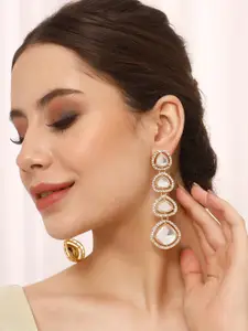 Priyaasi Gold-Plated Contemporary Drop Earrings