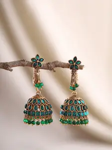 Priyaasi Gold-Plated Dome Shaped Jhumkas
