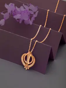 SILBERRY Rose Gold-Plated Contemporary Pendants with Chains