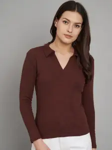 Trend Level Shirt Collar Regular Top