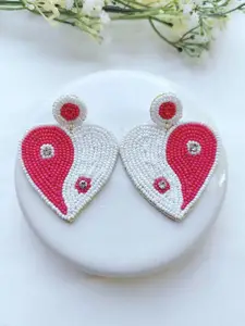 Crunchy Fashion Beaded Heart Shaped Drop Earrings