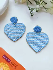 Crunchy Fashion Beaded Heart Shaped Drop Earrings