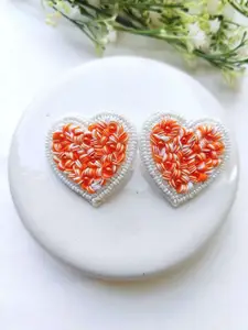 Crunchy Fashion Beaded Heart Shaped Studs Earrings