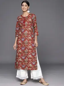 KALINI Ethnic Motifs Printed Cotton Straight Kurta
