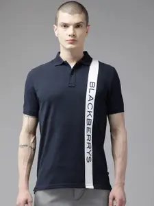 Blackberrys Brand Logo Printed Polo Collar Slim Fit T-shirt