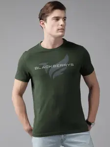 Blackberrys Brand Logo Print Pure Cotton Slim Fit T-shirt