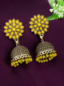 PRIVIU Gold-Plated Dome Shaped Studded Jhumkas