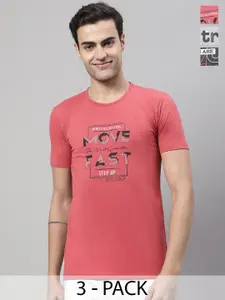 MACK JONNEY Pack of 3 Printed Round Neck Cotton T-shirt