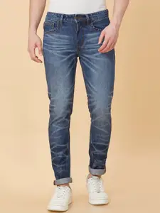 Being Human Men Slim Fit Clean Look Whiskers & Chevrons Heavy Fade Stretchable Jeans