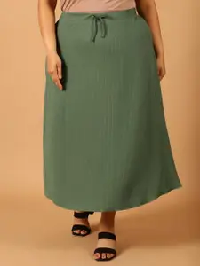 NEUDIS Ribbed A-Line Midi Skirt