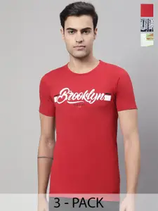 MACK JONNEY Pack Of 3 Cotton Regular Fit T-shirts