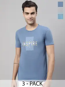 MACK JONNEY Pack Of 3 Printed Cotton Regular Fit T-shirts