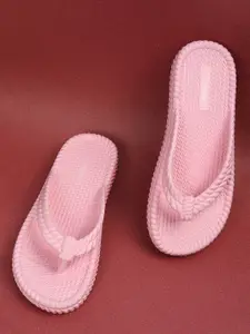 max Women Textured Thong Flip-Flops