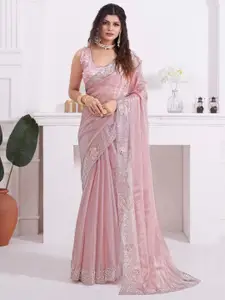 Saree mall Beads and Stones Embellished Organza Saree