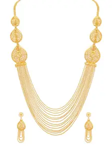 Shining Diva Gold Plated  Necklace & Earrings
