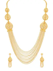 Shining Diva Gold Plated  Necklace & Earrings