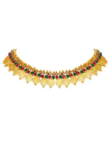 Shining Diva Gold-Plated Crystals-Studded Necklace & Earrings