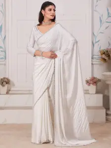 Saree mall Embellished Beads and Stones Satin Saree