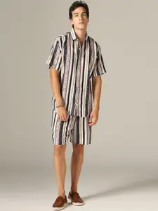 GRECIILOOKS Striped Shirts & Shorts Co-Ords