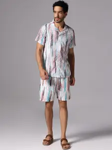 GRECIILOOKS Printed Half Sleeve Shirt With Flared Shorts Co-Ords