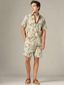 GRECIILOOKS Printed Shirt With Shorts Co-Ords
