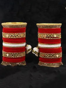 LAVAZZA Set Of 66 Gold-Plated AD-Studded & Beaded Bangles