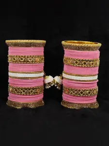 LAVAZZA Set of 66 Gold-Plated Crystal Studded Bangles